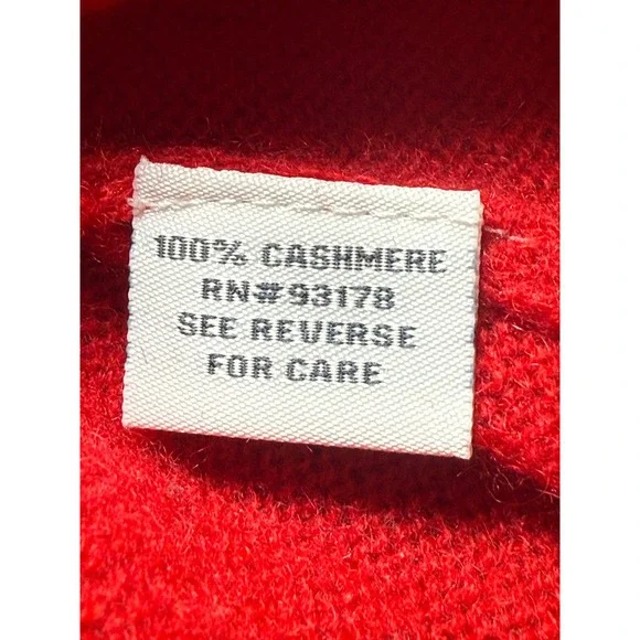 Belle France Cashmere V Neck Sweater Red Long Sleeve Side Slit Womens S Pullover - Picture 4 of 9